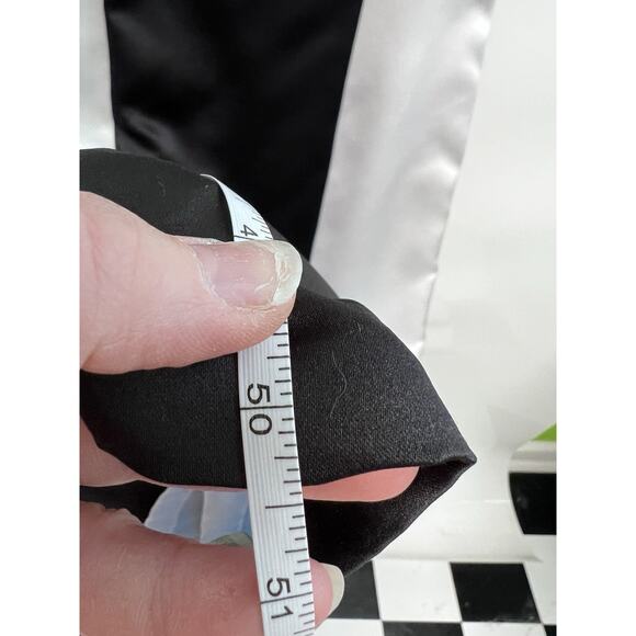 VTG 90s Y2K Prom Dress ColorBlock Homecoming Formal Sz 5 Grunge Goth Satin - Picture 13 of 14